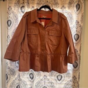 Loft‎ Pink Button Front Jacket Size 22